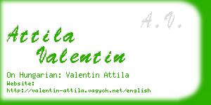 attila valentin business card